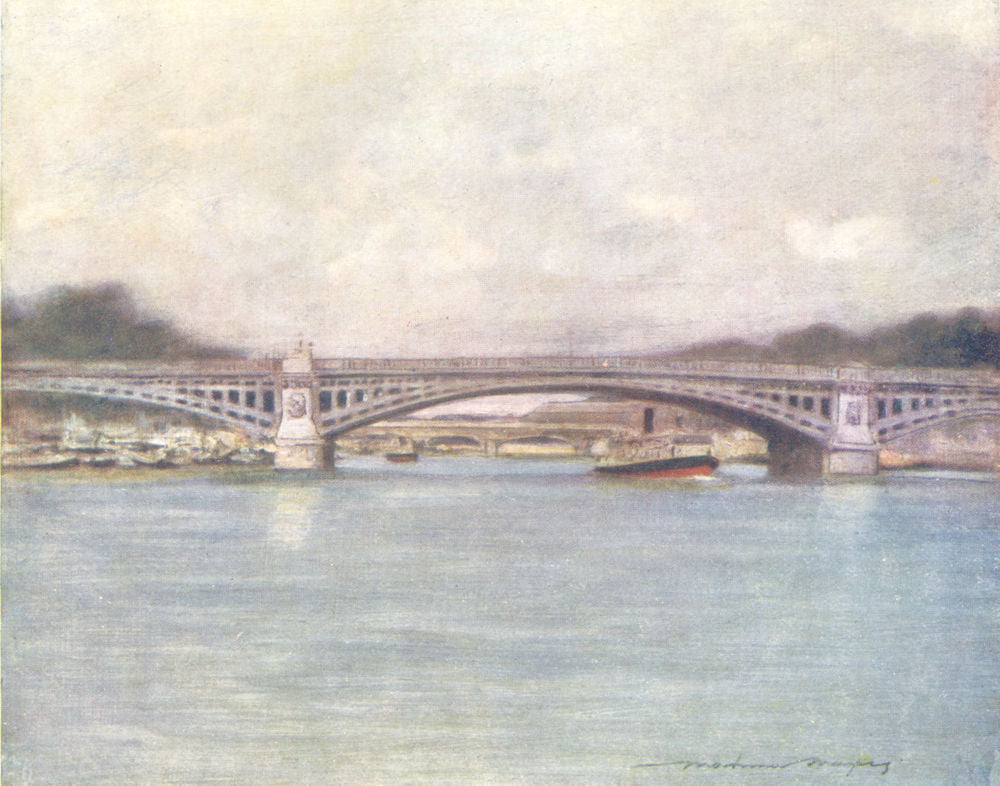 PARIS. Pont de Solferiens 1909 old antique vintage print picture